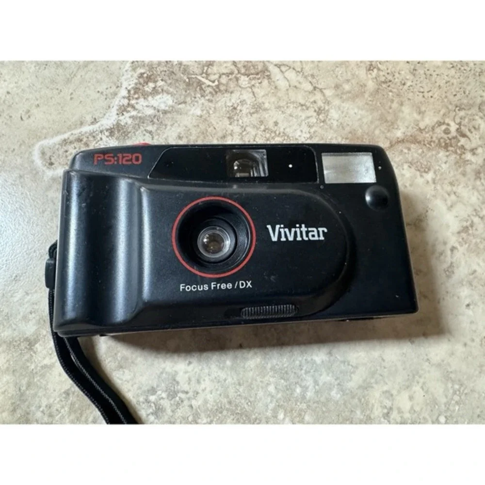 Vivitar PS:120 Focus Free / DX‎ Motorized Film Camera Point & Shoot Not Tested